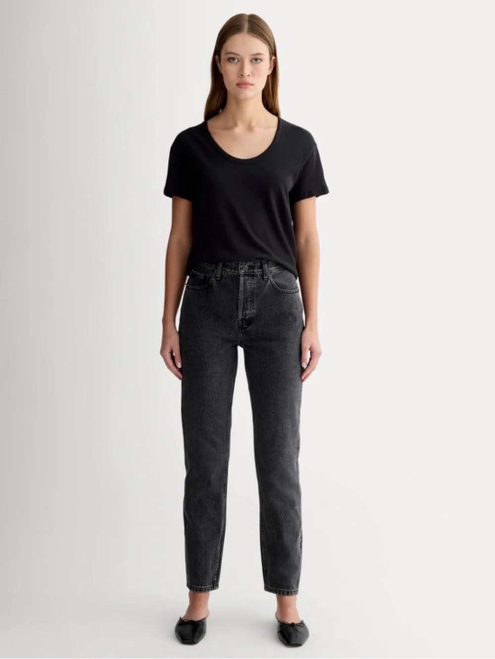 Everlane The 90's Cheeky Organic Cotton Jean Washed Black Sz 33